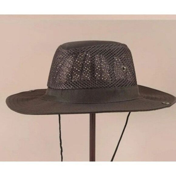 Unisex Breathable Mesh Fisherman Bucket Hat Solid Color brown - Picture 2 of 2